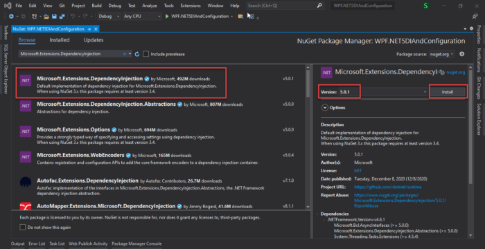 Install-Microsoft.Extensions.DependencyInjection-Nuget